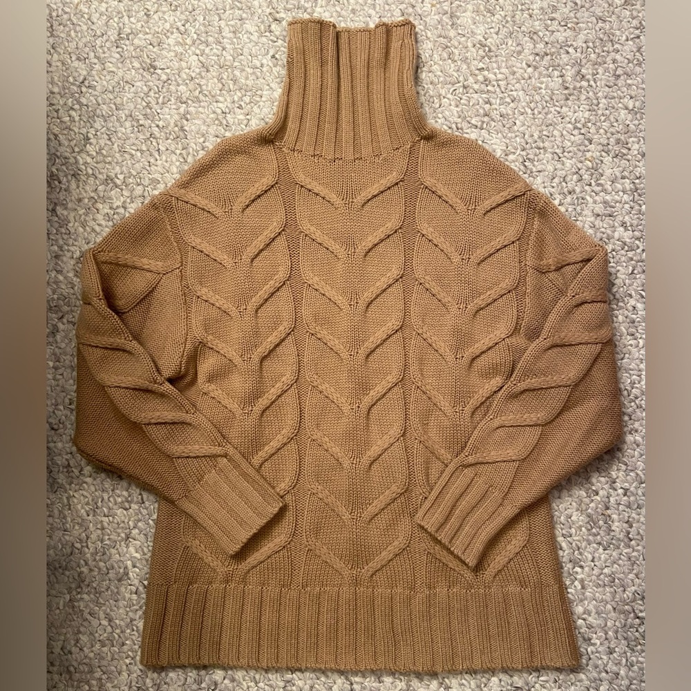 Wilfred Aritzia wool oversized turtleneck sweater, camel color, XS